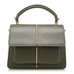Marni Attache Mini Leather Top Handle Bag Olive Green Crossbody Made in Italy